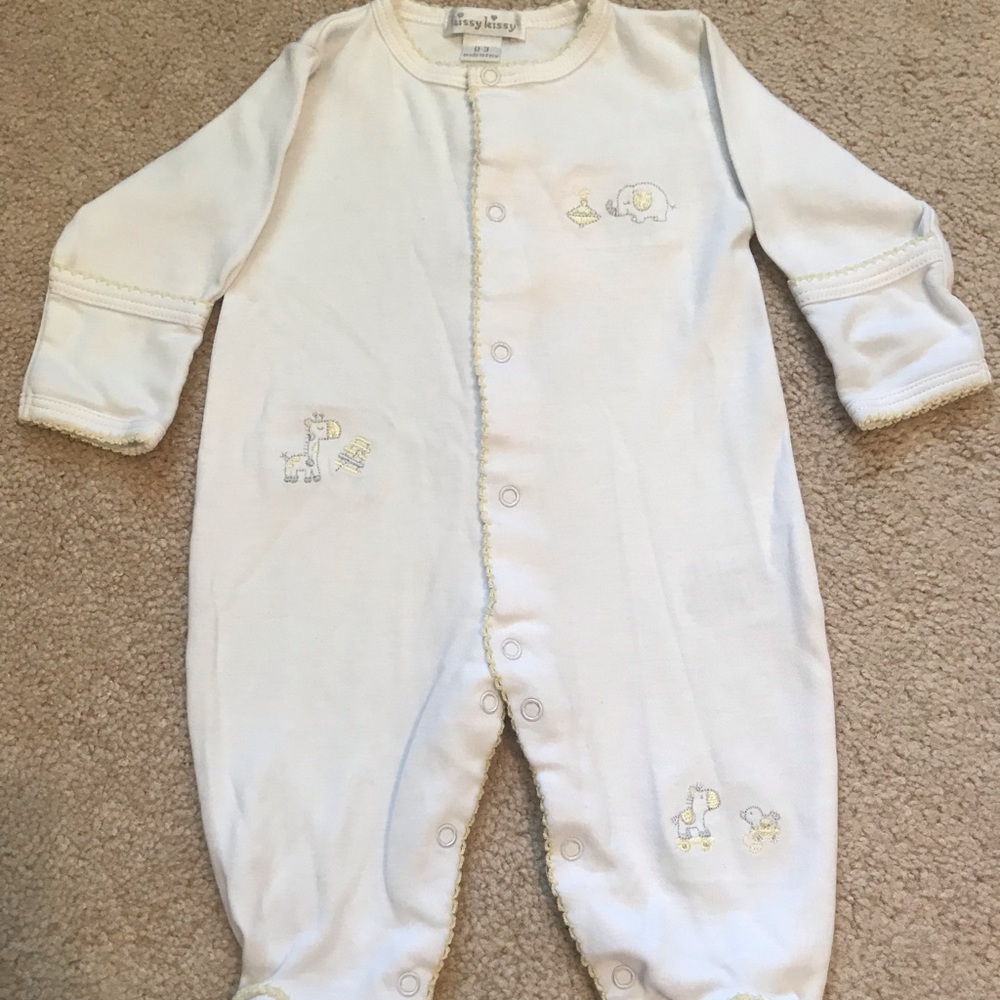 Kissy Kissy 0-3 Month Button Down Onesie